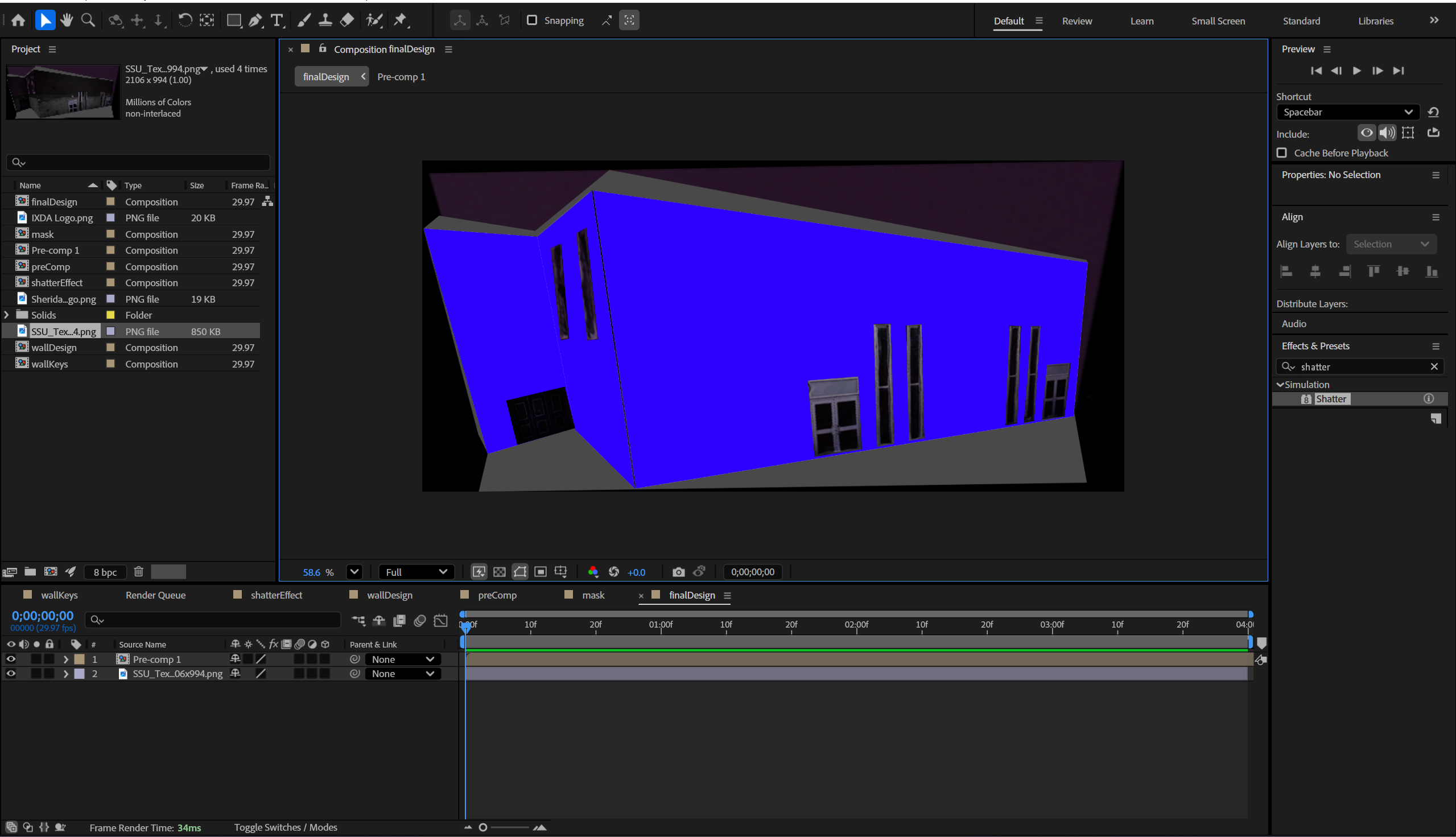Projection mapping animation beginning